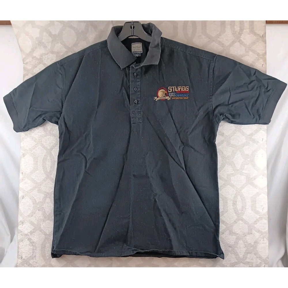 Sturgis South Dakota Polo Shirt Extra Large Black Motorcycle Rally 2010